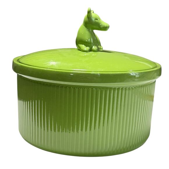 Martha Stewart Macy's Ceramic Casserole Dish Green Cow Lidded 9" Kitchen Decor - Picture 8 of 13